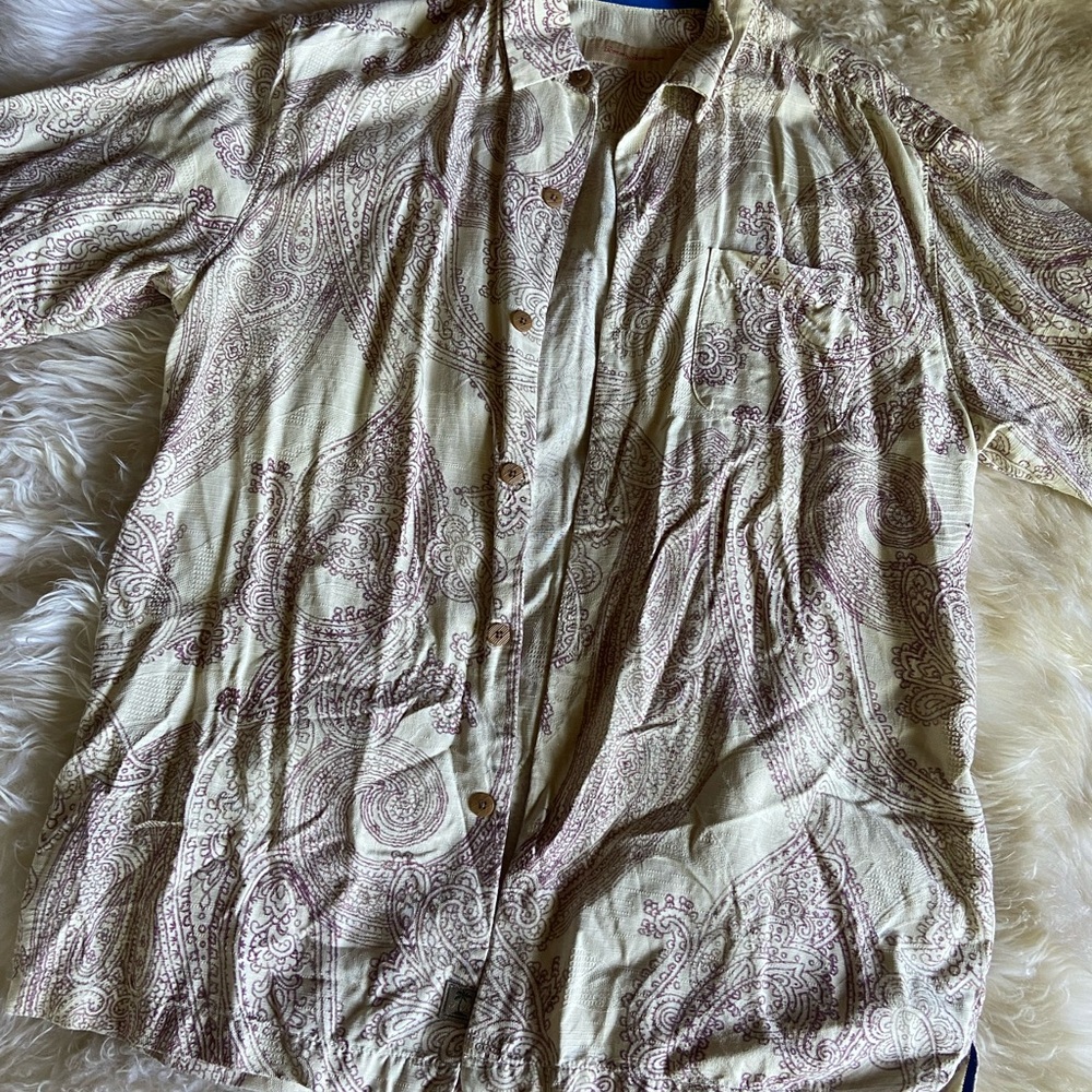 Paisley Silk Button-Up Shirt